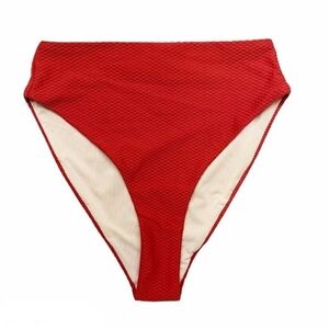 Chelsea Red Textured High Waist Bikini Bottoms SZ XS NWOT